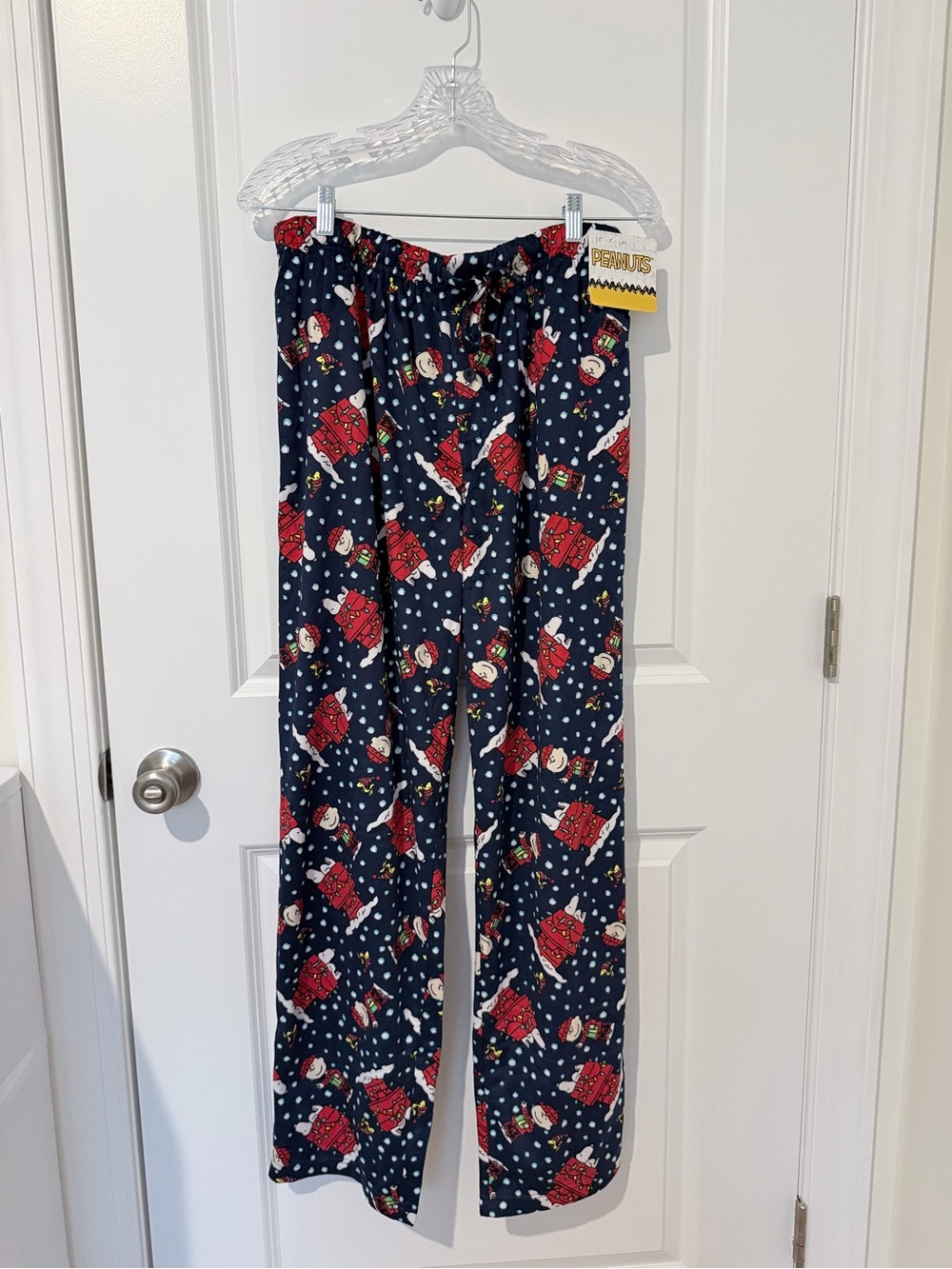 Peanuts Navy Blue Jogger Pants with Red Character Print